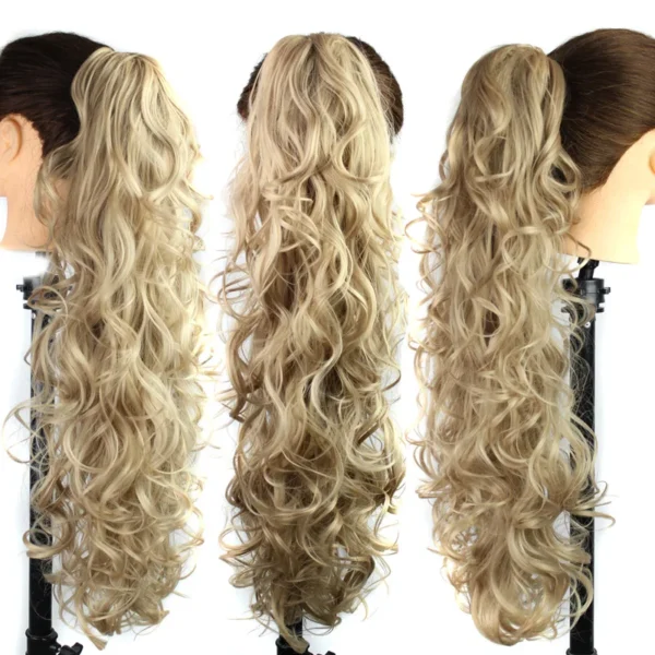 Ponytail Extensions, 76cm Long Wavy Synthetic Hair Claw Clip - Image 5