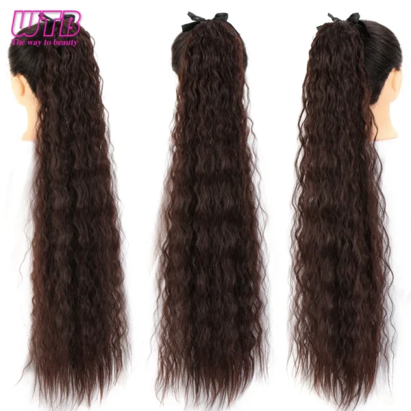 Curly Ponytail Extension Long Wavy Drawstring Clip-In Hair - Image 2