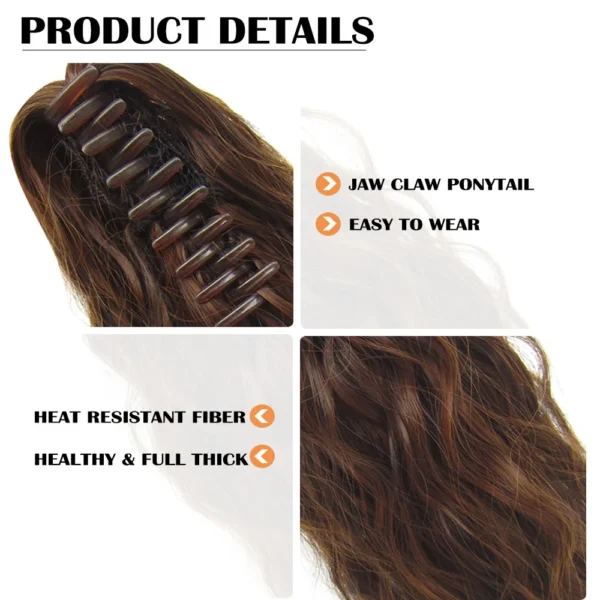 Curly Ponytail Extension Long Kinky Curly Hair Claw Jaw - Image 2