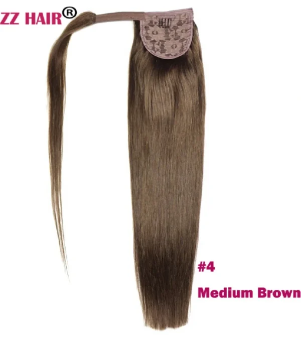 Ponytail Hair Extensions, 100% Human Hair, Straight, 16"-28" - Image 3