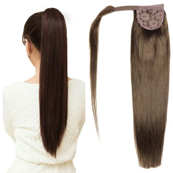 Ponytail Hair Extensions, 100% Human Hair, Straight, 16"-28" - Image 2