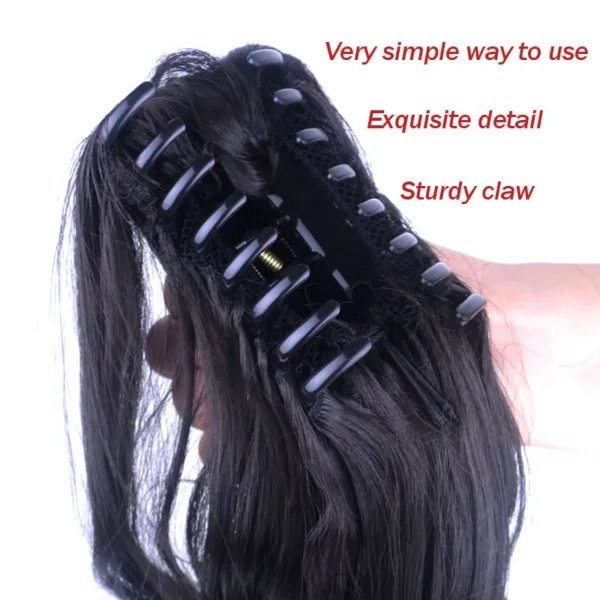 Ponytail Hair Extensions Claw Wavy Balayage Ombre Color - Image 2