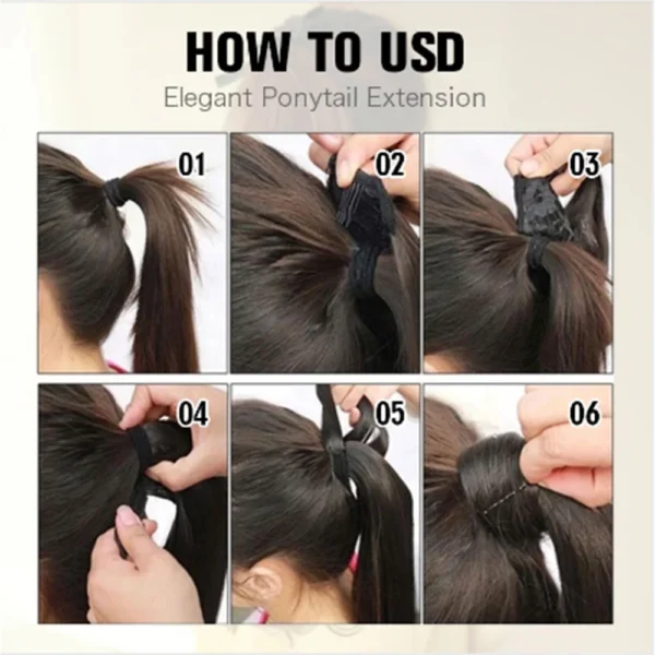 Ponytail Hair Extensions Wavy Synthetic 85cm Daily Wear - Image 4