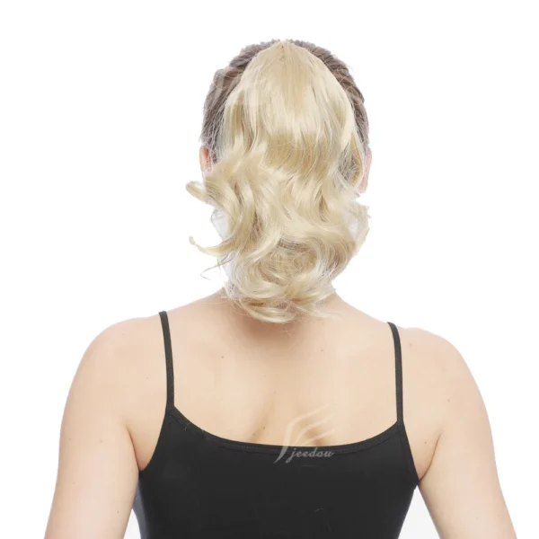 Curly Ponytail Extension Wavy Claw Clip Blonde Mixed - Image 6