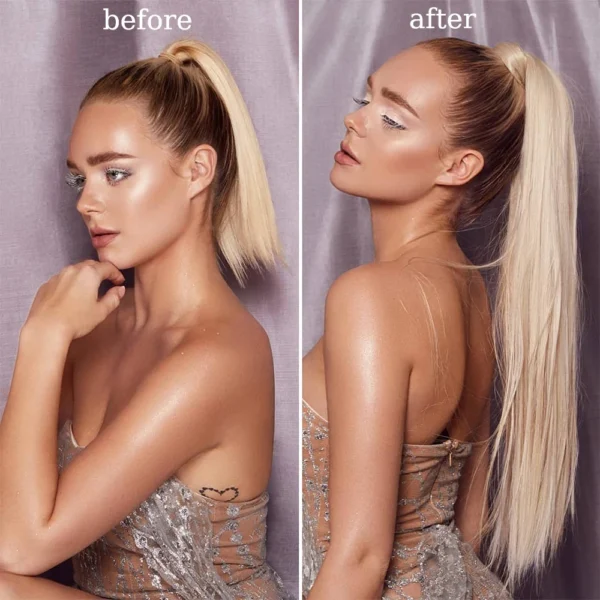 Ponytail Hair Extensions Long Straight Synthetic Heat-Resistant 22 34 Inch - Image 2