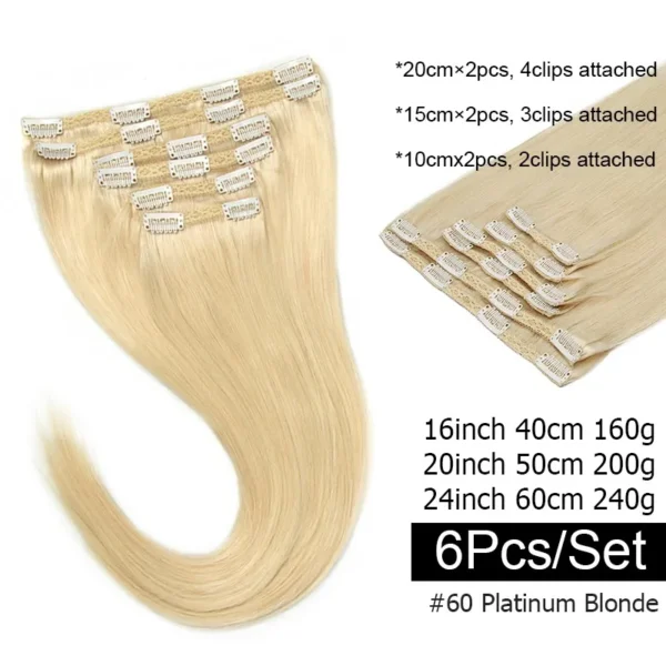 Curly Ponytail Extension Dark Brown Clip-in Full Head 6PCS - Image 6