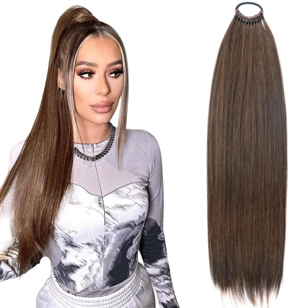 Ponytail Hair Extensions Synthetic 24 Inch For Women