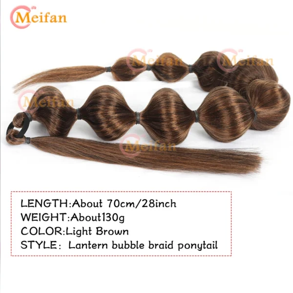 MEIFAN Synthetic Afro Bubble Ponytail Hair Extension Wrap Around Braids - Image 2