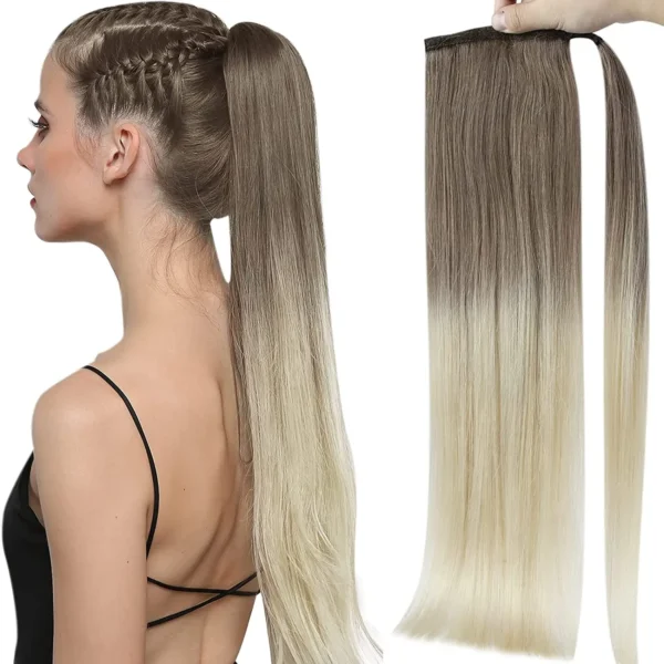 Ponytail Hair Extensions 100% Remy Magic Tie for Women - Image 3