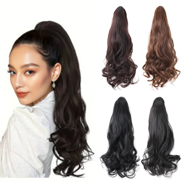 Curly Ponytail Extension 18 Inch Synthetic Claw Clip