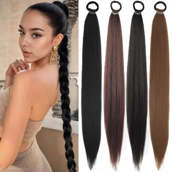 Ponytail Extensions 28 Inch Ombre Braid Synthetic Hair Tie