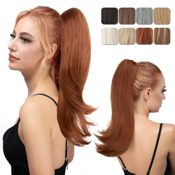 Ponytail Hair Extensions Claw Clip Silky Straight Long Hairpiece