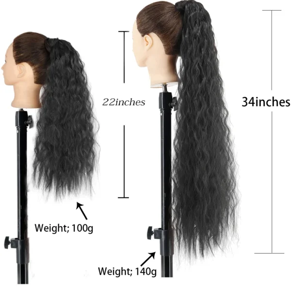 Curly Ponytail Extension Synthetic Long Drawstring Fiber - Image 2