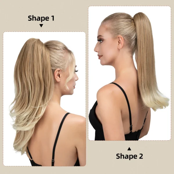 Ponytail Hair Extensions Claw Clip Silky Straight Long Hairpiece - Image 4