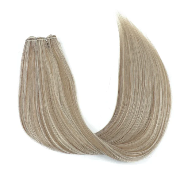 Ponytail Extensions Straight Smooth Ombre Brown Synthetic Full Bundles - Image 2