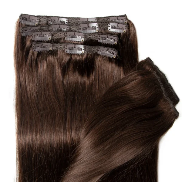 Curly Ponytail Extension Dark Brown Clip-in Full Head 6PCS - Image 2